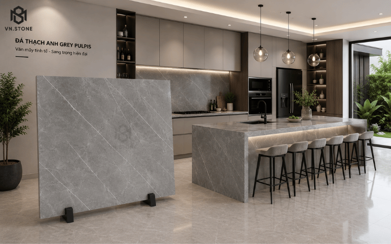 Đá Nung Kết Làm Bàn Bếp Cement Grey