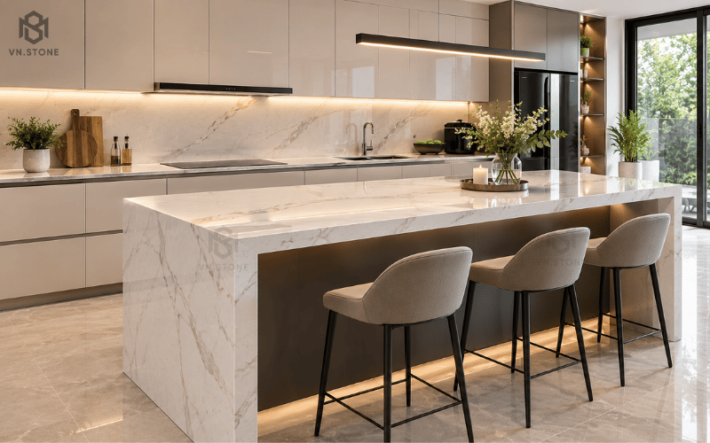 Bàn bếp có đảo bếp