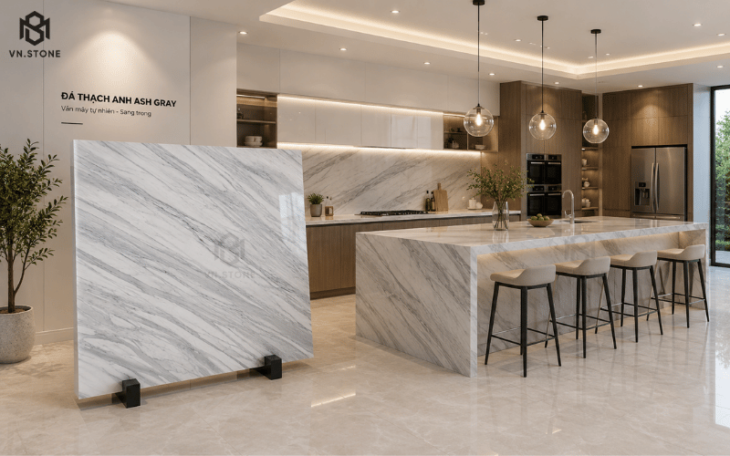 Đá Marble làm bàn bếp Statuario