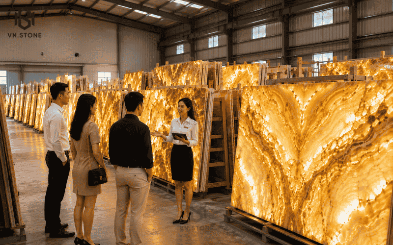 Tranh Đá Xuyên Sáng Golden Onyx 14 - Tổng Kho Đá Đá Xuyên Sáng Golden Onyx